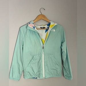 The North Face Jacket Youth Size Girls 14-16 Windbreaker Mint Green Floral